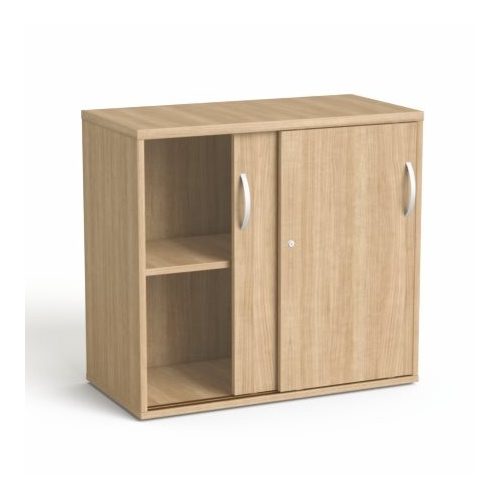 Szekrény, asztalmagas, tolóajtós, polcos, MAYAH "Freedom SV-16", kőris