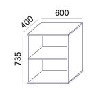 Szekrény, asztalmagas, nyitott, polcos, MAYAH "Freedom SV-17", fehér