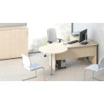 Tárgyalótoldat, 270°-os, szürke fémlábbal, O 90 cm, MAYAH"Freedom SV-44", juhar