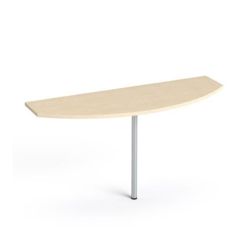 Tárgyalótoldat, íves, szürke fémlábbal, 45x140 cm, MAYAH "Freedom SV-49", juhar