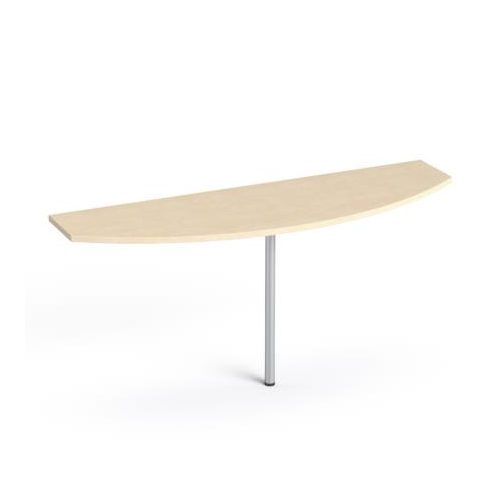 Tárgyalótoldat, íves, szürke fémlábbal, 50x160 cm, MAYAH "Freedom SV-50", juhar