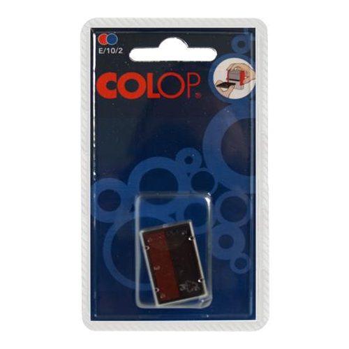 Bélyegző cserepárna, 2 db/bliszter, COLOP "E/10/2", piros-kék