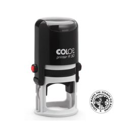   Bélyegző, kör, COLOP " Printer R 30", fekete cserepárnával