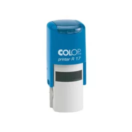  Bélyegző, kör, COLOP " Printer R 17", kék ház - kék párna