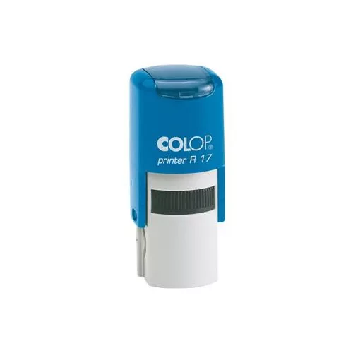 Bélyegző, kör, COLOP " Printer R 17", kék ház - kék párna