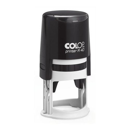 Bélyegző, kör, COLOP "Printer R 40", fekete cserepárnával