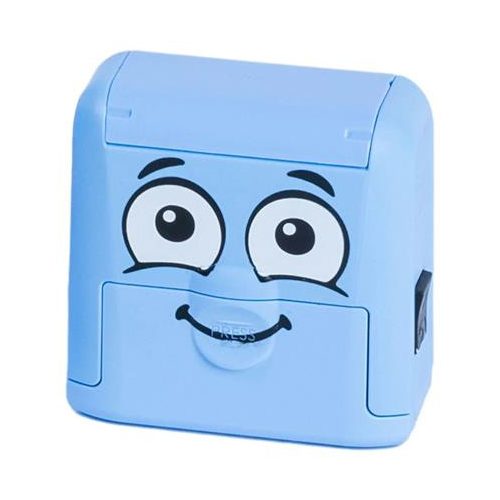 Bélyegző textilhez, kirakós COLOP "Marky", kék ház, fekete párnával