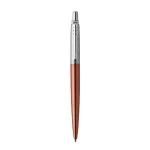 Golyóstoll, 0,7 mm, ezüst színű klip, Chelsea narancssárga tolltest, PARKER "Royal Jotter", kék