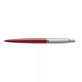   Golyóstoll, 0,7 mm, ezüst színű klip, Kensigton piros tolltest, PARKER "Royal Jotter", kék