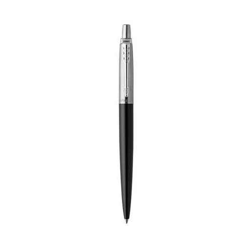 Golyóstoll, 0,7 mm, ezüst színű klip, bond street fekete tolltest, PARKER, "Royal Jotter", kék