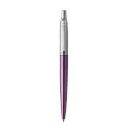   Golyóstoll, 0,7 mm, ezüst színű klip, victoria ibolya kék tolltest, PARKER, "Royal Jotter", kék