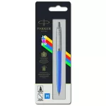 Golyóstoll, 0,7 mm, ezüst színű klip, kék tolltest, PARKER "Royal Jotter Originals", kék
