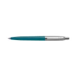 Golyóstoll szett, 0,7 mm, ezüst színű klip, kék és sárga tolltest, PARKER "Jotter Glam Rock", kék