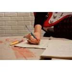 Golyóstoll szett, 0,7 mm, ezüst színű klip, kék és sárga tolltest, PARKER "Jotter Glam Rock", kék