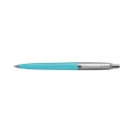Golyóstoll szett, 0,7 mm, ezüst színű klip, piros és kék tolltest, PARKER "Jotter Glam Rock", kék