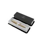 Golyóstoll, 0,7 mm, nyomógombos, arany színű klip, arany tolltest, PARKER, "Royal Jotter XL", kék