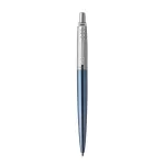 Golyóstoll, 0,7 mm, ezüst színű klip, Waterloo kék tolltest, PARKER "Royal Jotter", kék