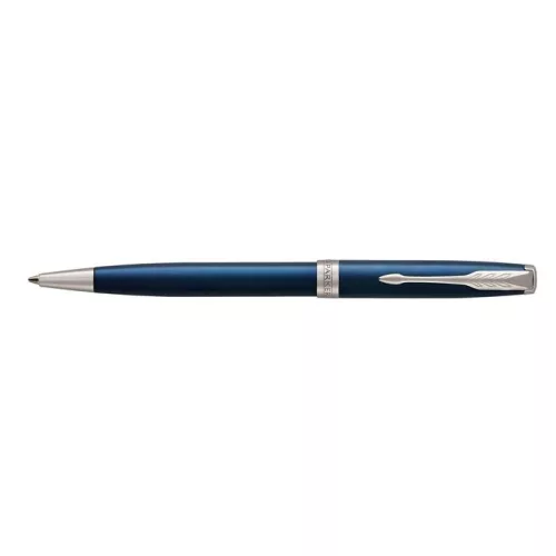Golyóstoll, 1 mm, rotációs, kék tolltest, ezüst klip, PARKER "Royal Sonnet", kék