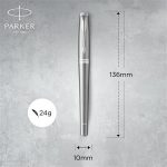 Töltőtoll, ezüst színű klip, rozsdamentes csiszolt tolltest, PARKER "Royal Urban Twist"