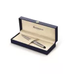 Golyóstoll, 0,7 mm, csiszolt fém tolltest, ezüst klip, WATERMAN "Expert III", kék