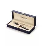 Golyóstoll, 0,7 mm, matt fekete tolltest, ezüst klip, WATERMAN "Expert III", kék