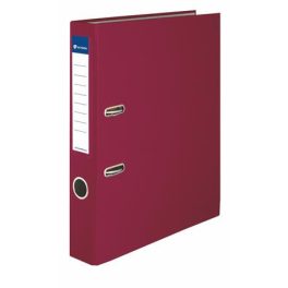   Iratrendező, 50 mm, A4, PP/karton, élvédő sínnel, VICTORIA OFFICE, "Basic", bordó