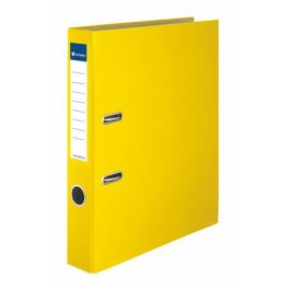   Iratrendező, 50 mm, A4, PP/karton, élvédő sínnel, VICTORIA OFFICE, "Basic", sárga