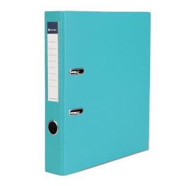   Iratrendező, 50 mm, A4, PP/karton, élvédő sínnel, VICTORIA OFFICE, "Basic", türkiz