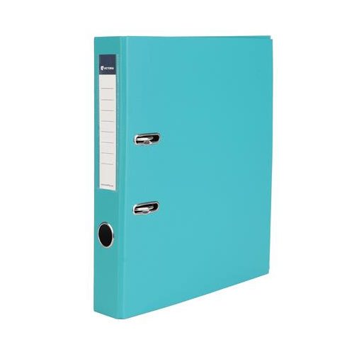 Iratrendező, 50 mm, A4, PP/karton, VICTORIA OFFICE, "Basic", türkiz