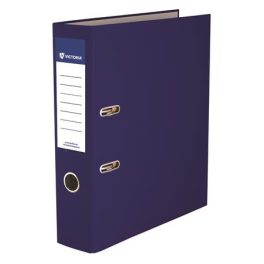   Iratrendező, 75 mm, A4, PP/karton, VICTORIA OFFICE, "Basic", sötétkék