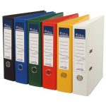 Iratrendező, 75 mm, A4, PP/PP, élvédő sínnel, VICTORIA OFFICE, "Premium", sárga