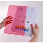 Irattartó tasak, A4, PP, patentos, VICTORIA OFFICE, piros