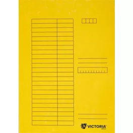 Pólyás dosszié, karton, A4, VICTORIA OFFICE, sárga