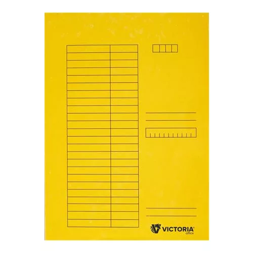 Pólyás dosszié, karton, A4, VICTORIA OFFICE, sárga