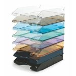 Irattálca, műanyag, VICTORIA OFFICE, áttetsző füstszínű