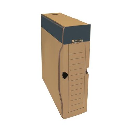 Archiválódoboz, A4, 80 mm, karton, VICTORIA OFFICE, natúr