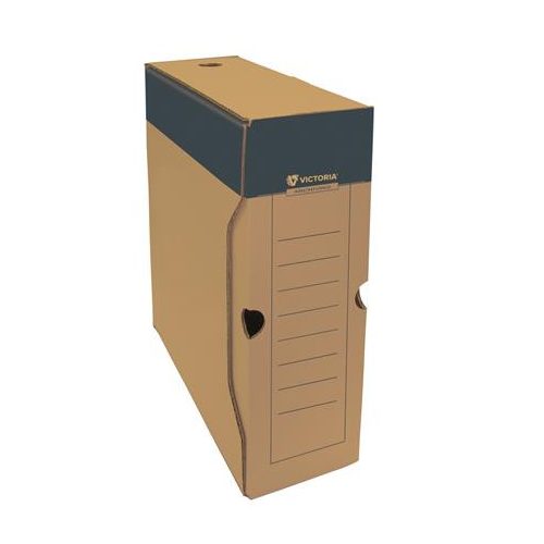 Archiválódoboz, A4, 100 mm, karton, VICTORIA OFFICE, natúr