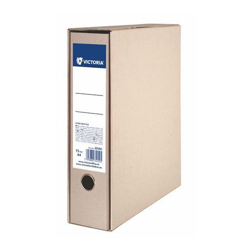 Tokos iratrendező, 75 mm, A4, karton, VICTORIA OFFICE, "Natúr"