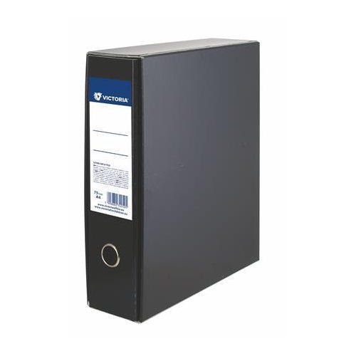 Tokos iratrendező, 75 mm, A4, karton, VICTORIA OFFICE, fekete