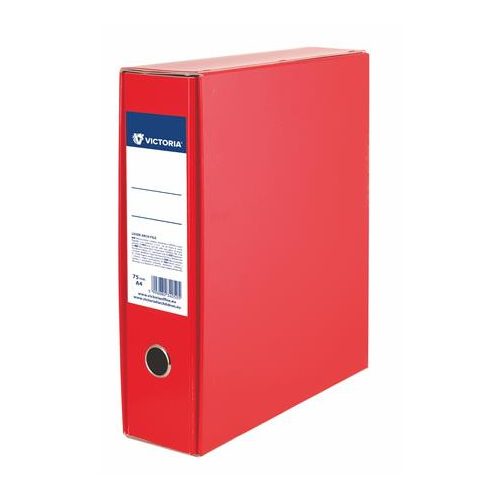 Tokos iratrendező, 75 mm, A4, karton, VICTORIA OFFICE, piros