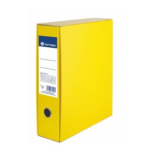 Tokos iratrendező, 75 mm, A4, karton, VICTORIA OFFICE, sárga