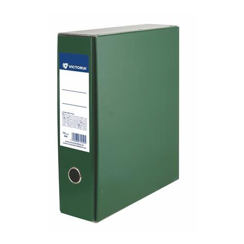 Tokos iratrendező, 75 mm, A4, karton, VICTORIA OFFICE, sötétzöld