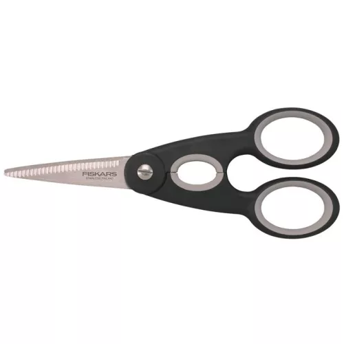 Olló, konyhai, 22 cm FISKARS "Functional ReNew", fekete