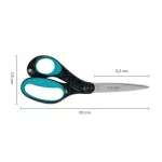 Olló, ifjúsági, 20 cm, balkezes, FISKARS, foltos pávakék