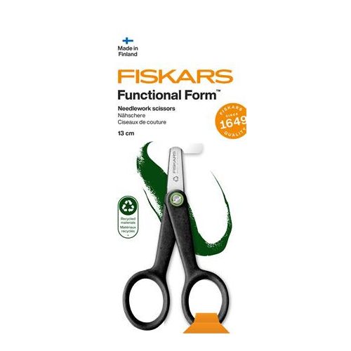 Hímzőolló, 13 cm, FISKARS "Functional Form Renew", fekete