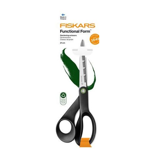 Olló, kerti, 21 cm, FISKARS "Functional Form Renew", fekete