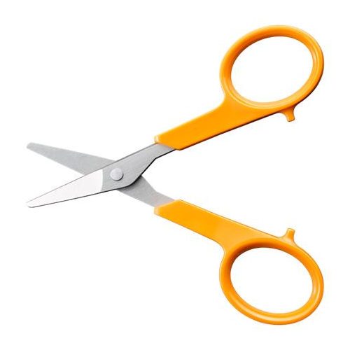 Olló, körömvágó, 10 cm, egyenes, FISKARS "Classic", narancssárga