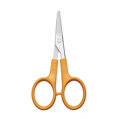 Olló, körömvágó, 10 cm, egyenes, FISKARS "Classic", narancssárga