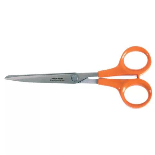 Olló, papírvágó, 17 cm, FISKARS "Classic" narancssárga