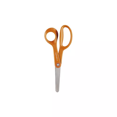 Olló, iskolai, 13 cm, FISKARS "First", narancssárga